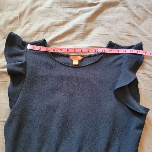 Large Joe Fresh Navy Mini Dress with Ruffle Cap Sleeves - Picture 5 of 7